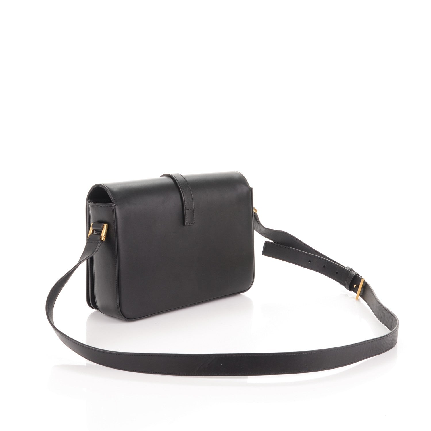 Saint Laurent Smooth Calfskin Medium Classic Monogram Universite Bag Black 3 of 7