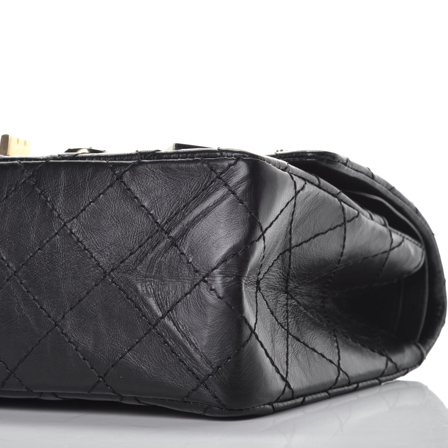Aged Calfskin Casino 2.55 Reissue 224 Flap Black