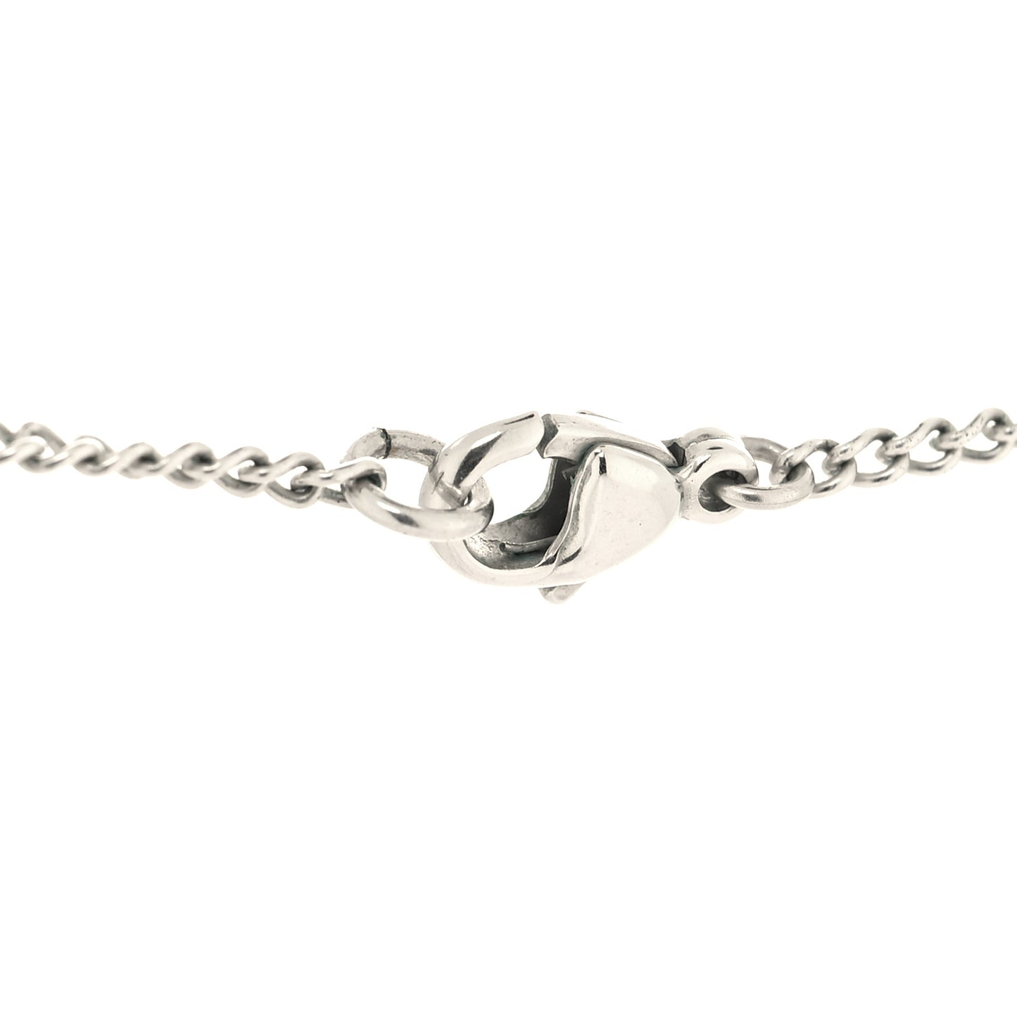 Crystal Mini Heart CC Necklace Silver
