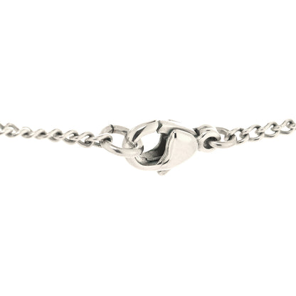 Chanel Crystal Mini Heart CC Necklace Silver 4 of 5