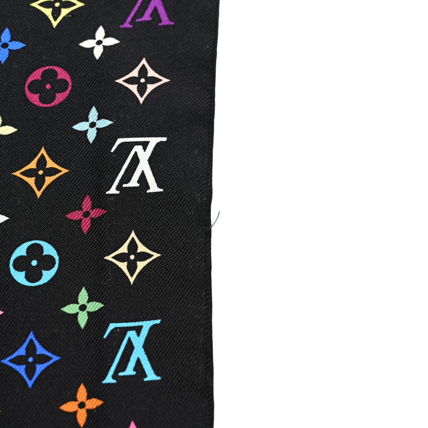 Silk Monogram Multicolor Bandeau Black