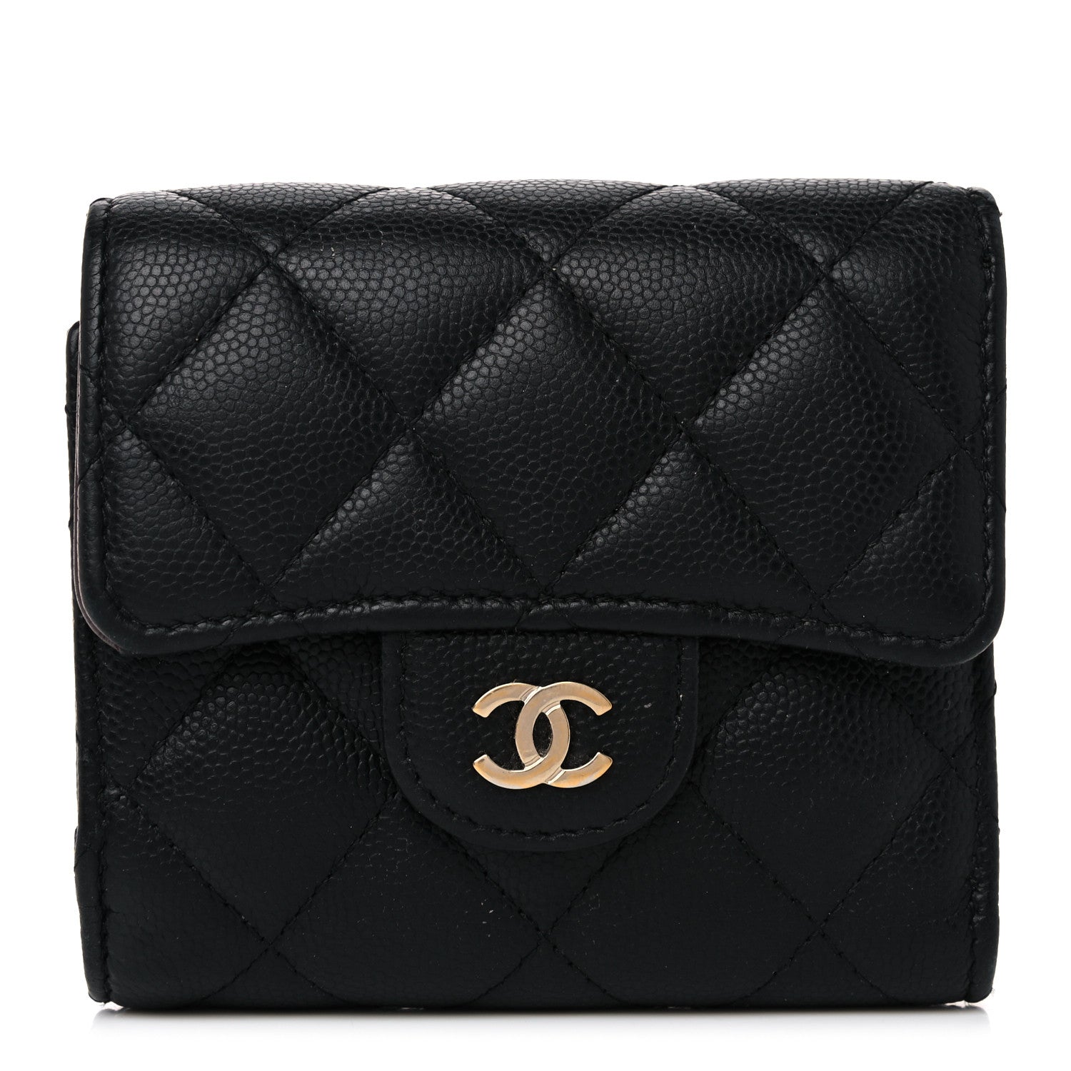 Chanel Caviar Quilted Compact Flap Wallet Black 1 of 11