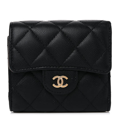 Chanel Caviar Quilted Compact Flap Wallet Black 1 of 11