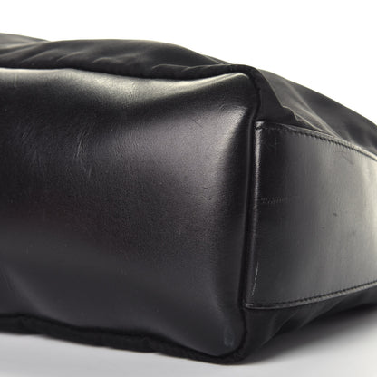Prada Tessuto Nylon Calfskin Hobo Black 8 of 10