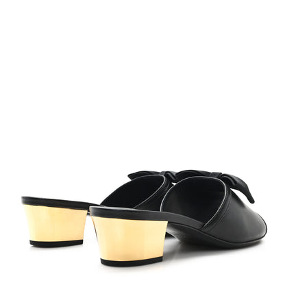 Chanel Lambskin Bow CC Mules 37.5 Black 5 of 10
