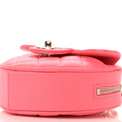 Chanel Lambskin Quilted CC In Love Heart Clutch With Chain Pink 10 of 10