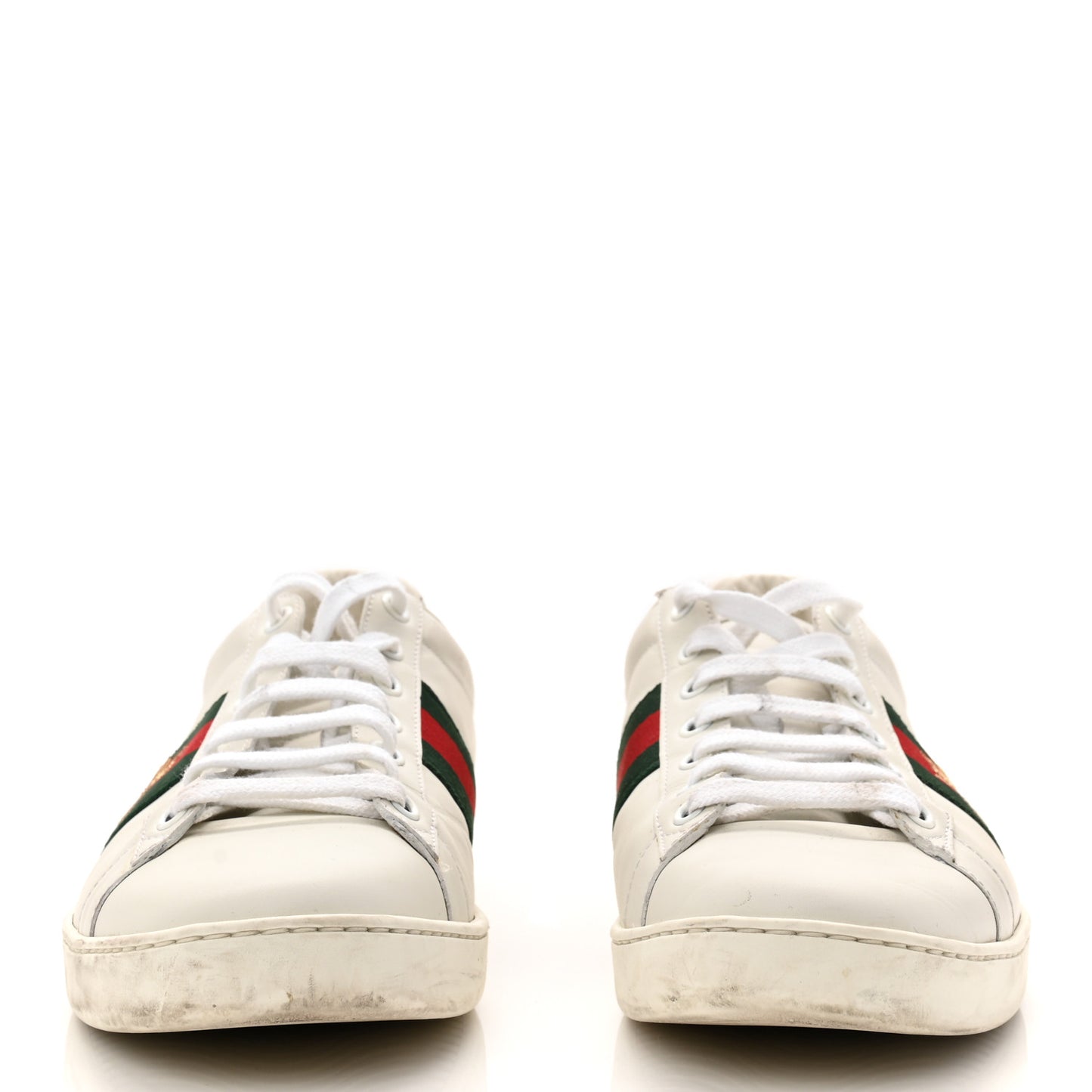 Calfskin Ayers Bee Embroidered Womens Ace Sneakers 39.5 White Green