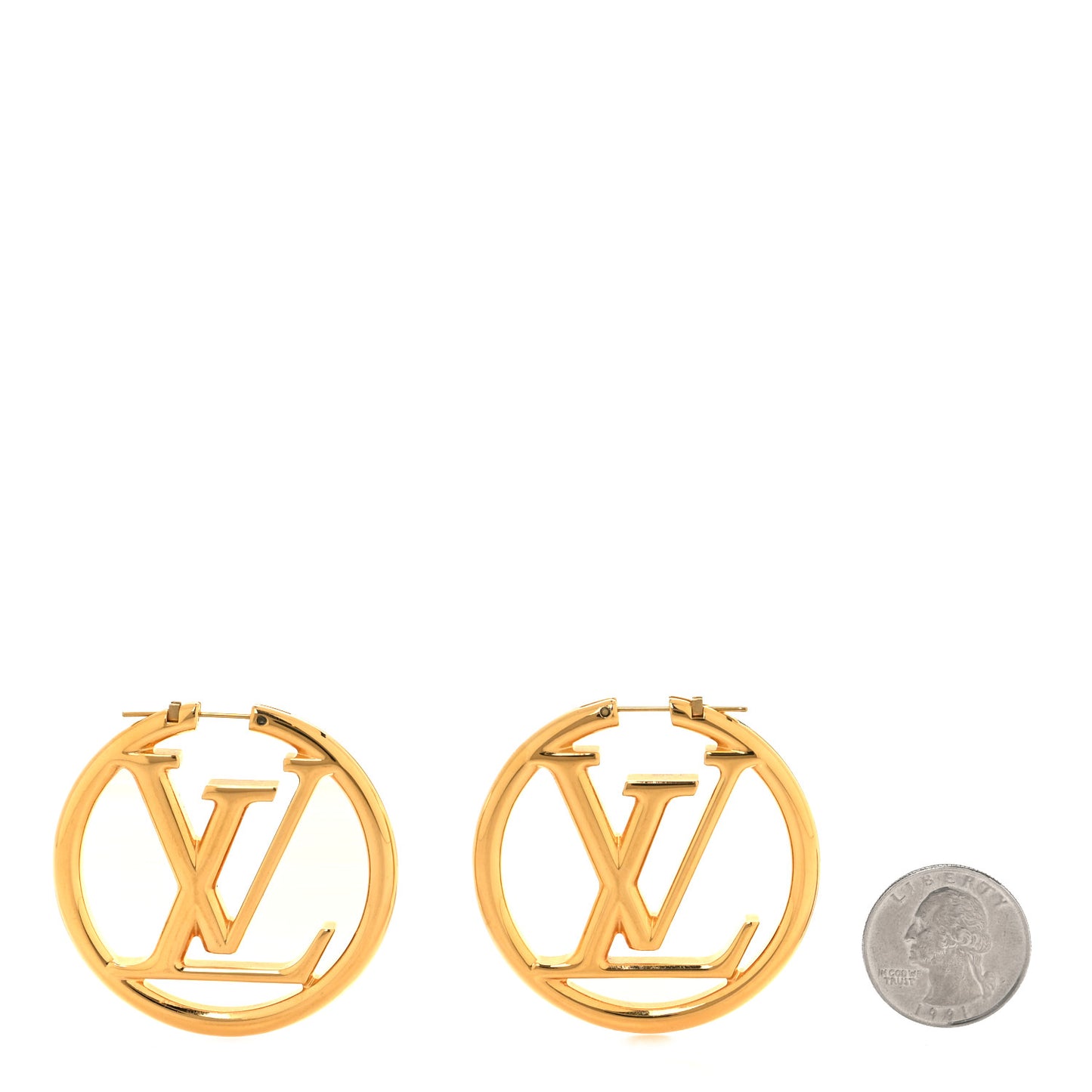 Metal Louise Hoop Earrings Gold