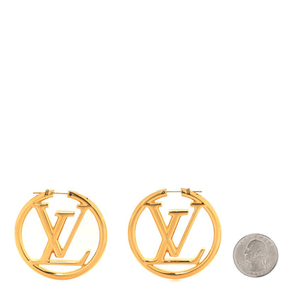 Louis Vuitton Metal Louise Hoop Earrings Gold 2 of 5