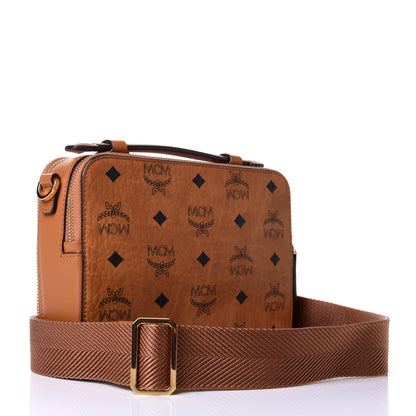 MCM Visetos Small Klassik Box Bag Cognac 2 of 6