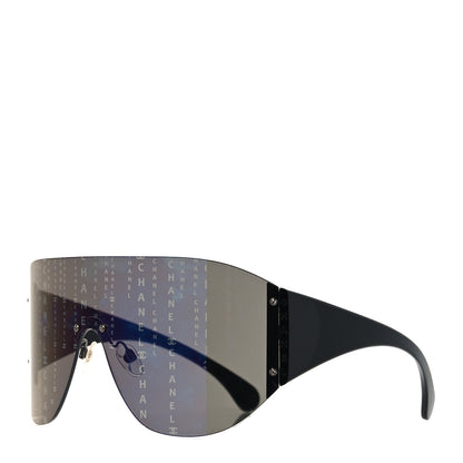 Chanel Acetate Shield Runway 71217 Sunglasses Black 1 of 7