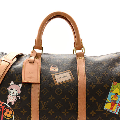 Louis Vuitton Monogram Patches Keepall Bandouliere 50 8 of 11