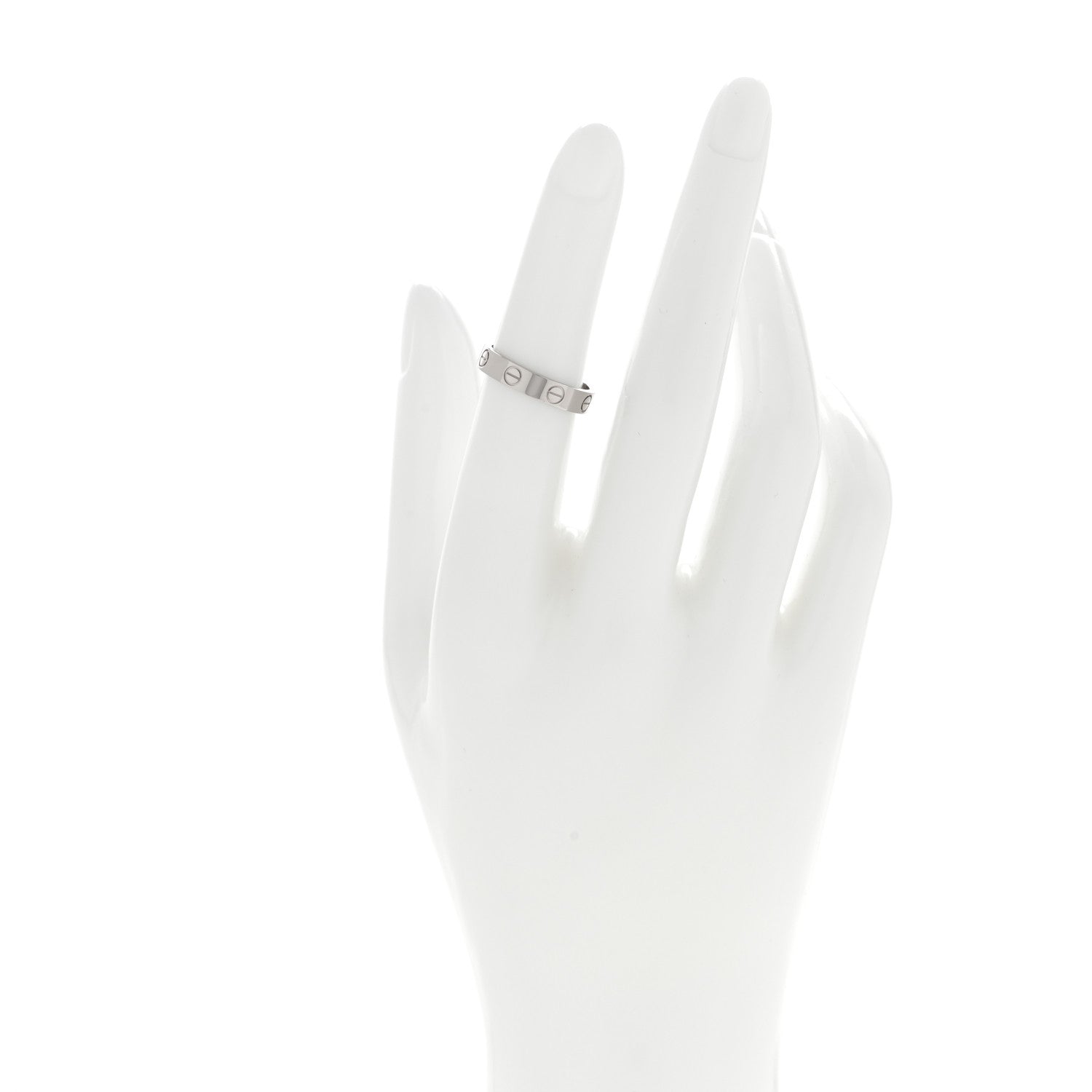 Cartier 18K White Gold 3.5mm LOVE Wedding Band Ring 50 5.25 2 of 4