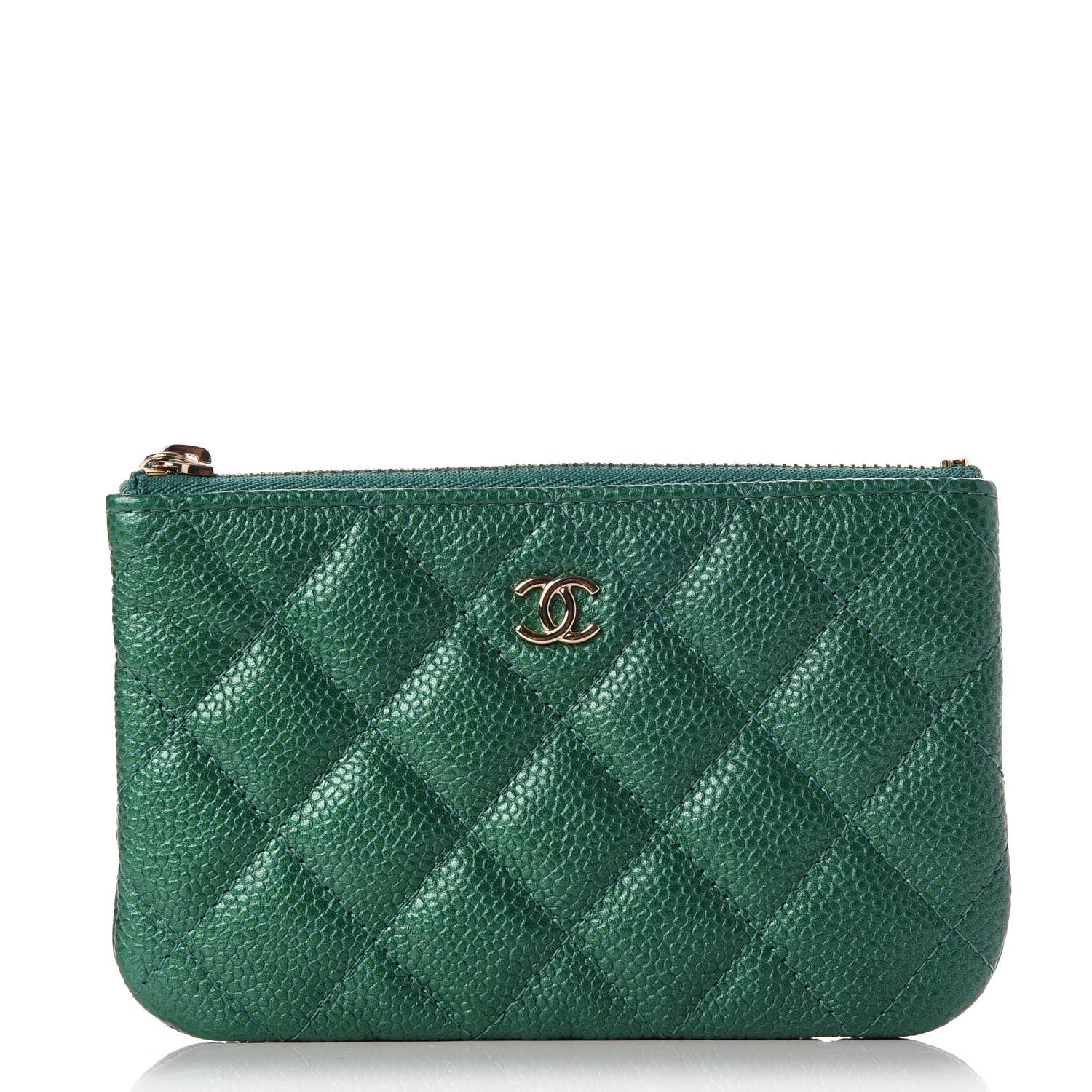 Chanel Caviar Quilted Small Cosmetic Case Green 1 of 7