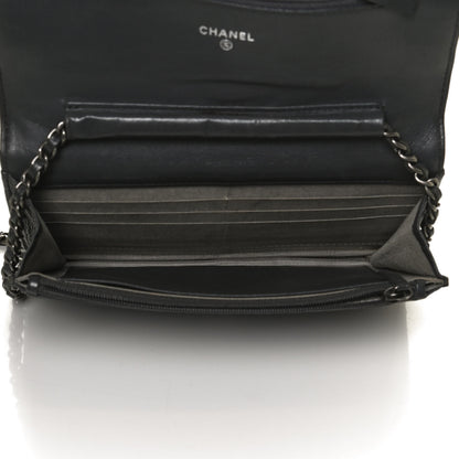 Chanel Calfskin Quilted Boy Wallet On Chain WOC Grey 4 of 11