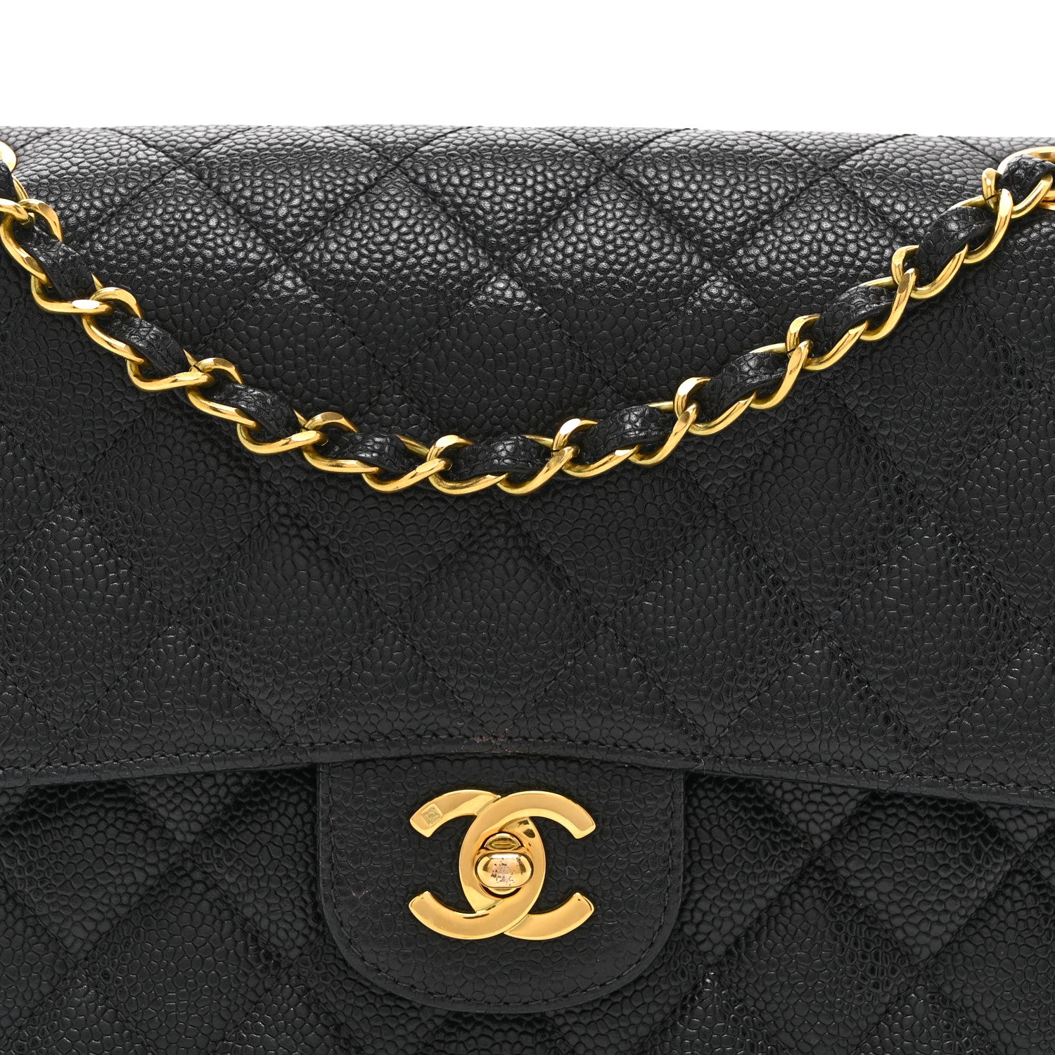Chanel Caviar Quilted Medium Double Flap Black 8 of 10