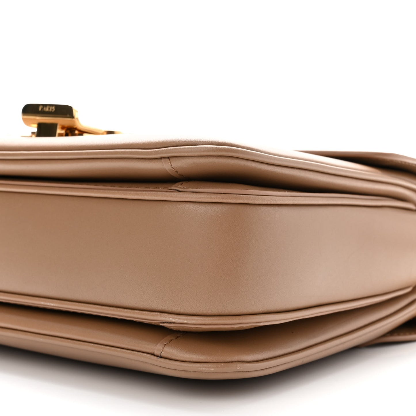 Shiny Calfskin Medium C Bag Camel