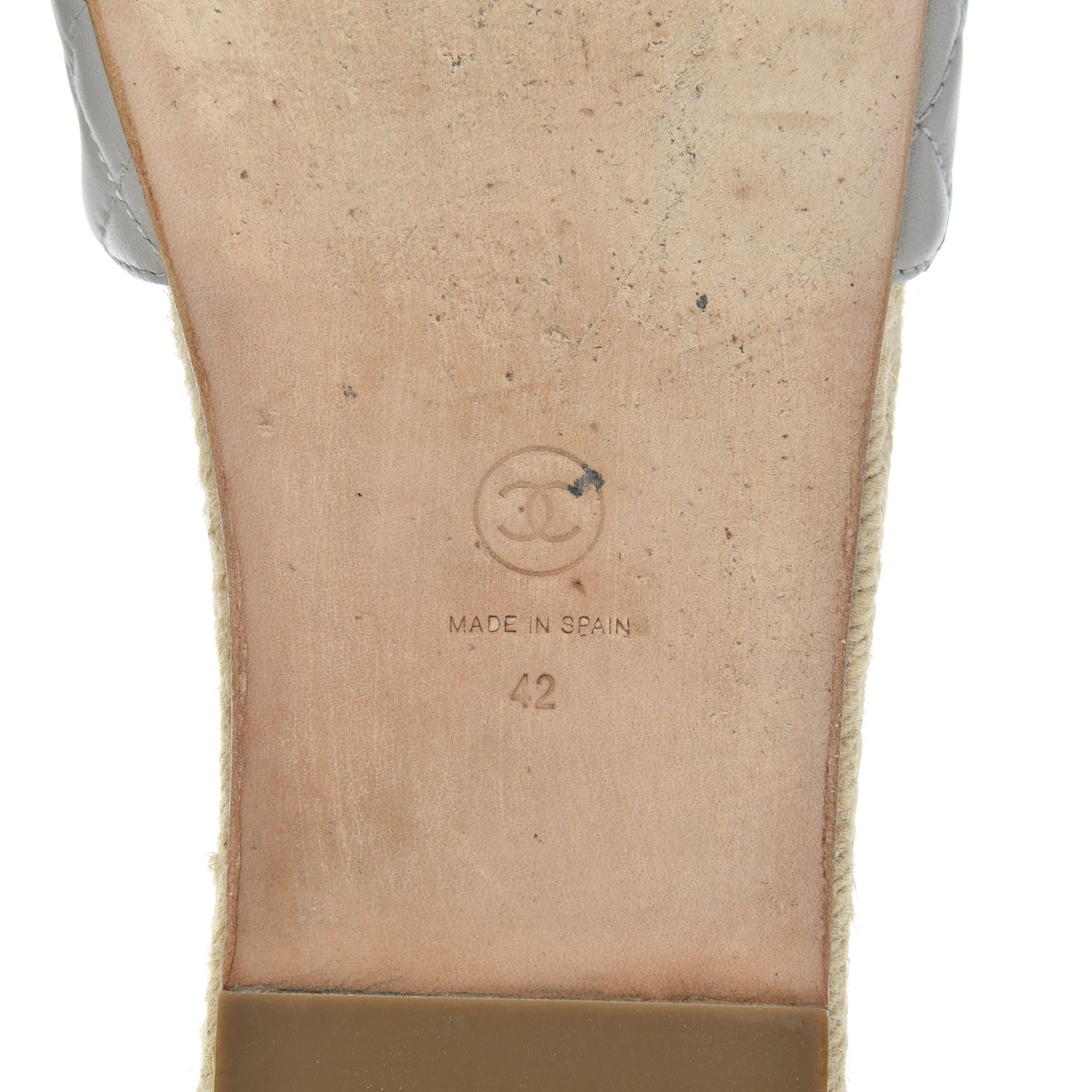 Chanel Lambskin Espadrille Mules 42 Light Grey 7 of 18