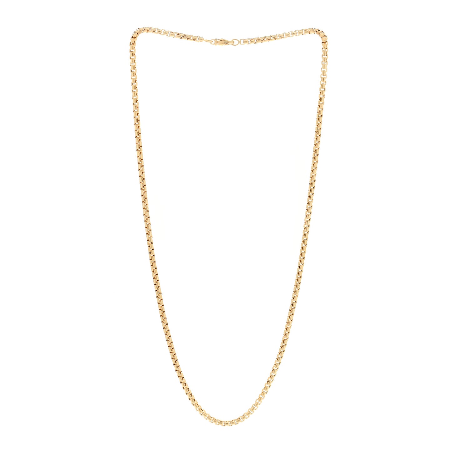 18K Yellow Gold 3.4mm Box Chain Necklace 22"