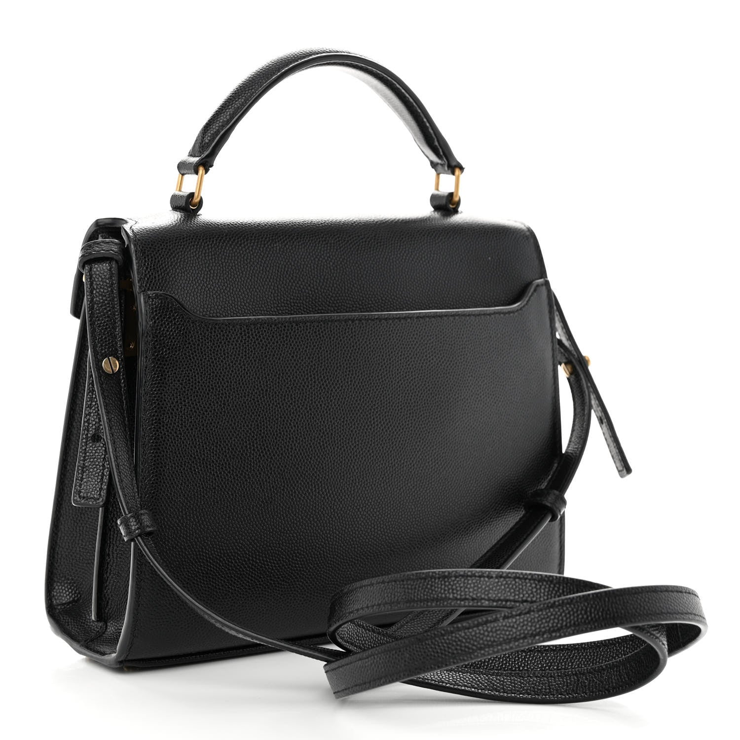 Saint Laurent Grain de Poudre Mini Classic Monogram Cassandra Top Handle Black 3 of 9
