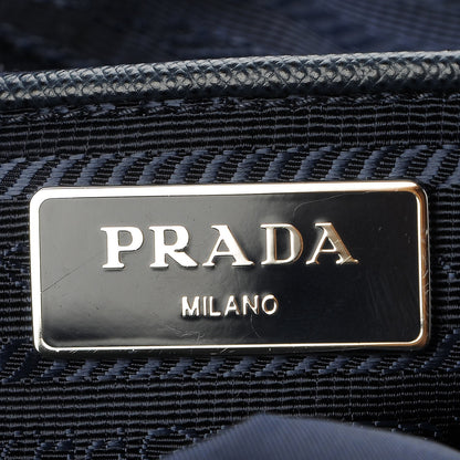 Prada Nylon Vela Saffiano Medium Cinch Backpack Baltico 6 of 8