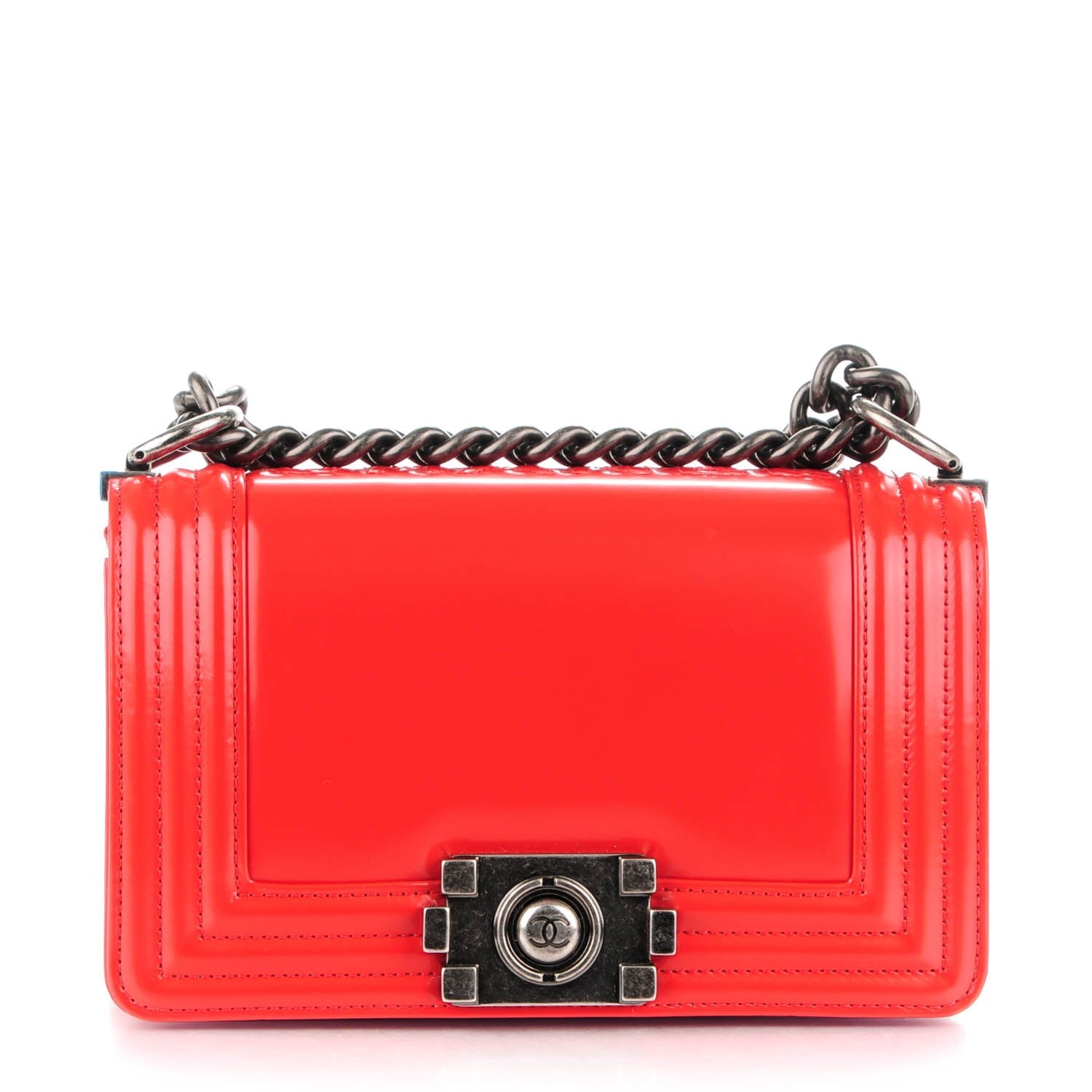 Chanel Glazed Calfskin Small Boy Flap Red 1 of 8