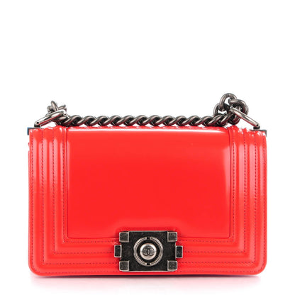 Chanel Glazed Calfskin Small Boy Flap Red 1 of 8