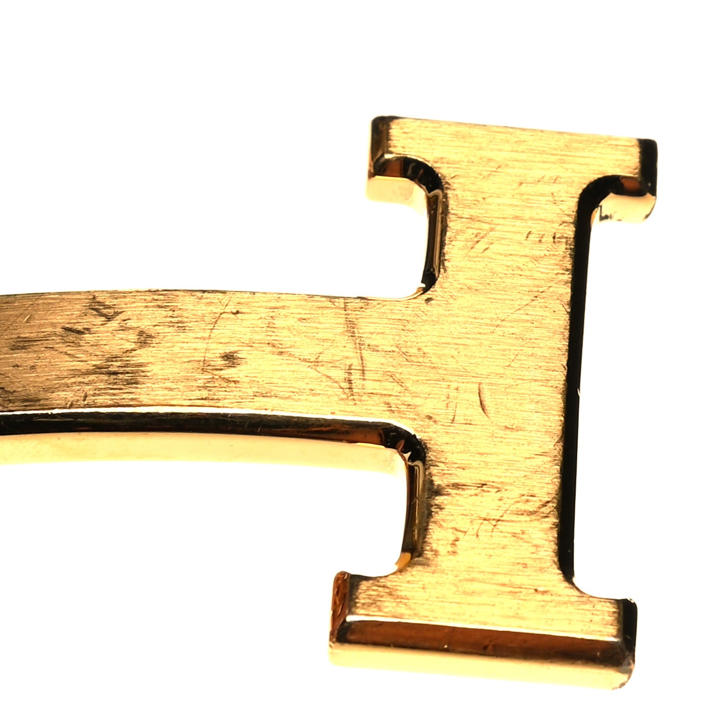 Brushed 32mm H Belt Buckle Gold