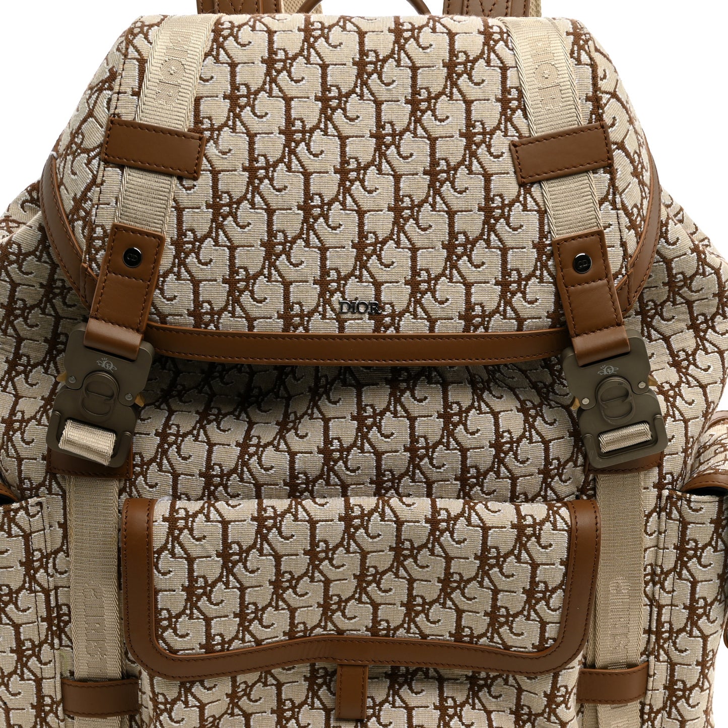 X CACTUS JACK Calfskin Hit The Road Logo Backpack Beige