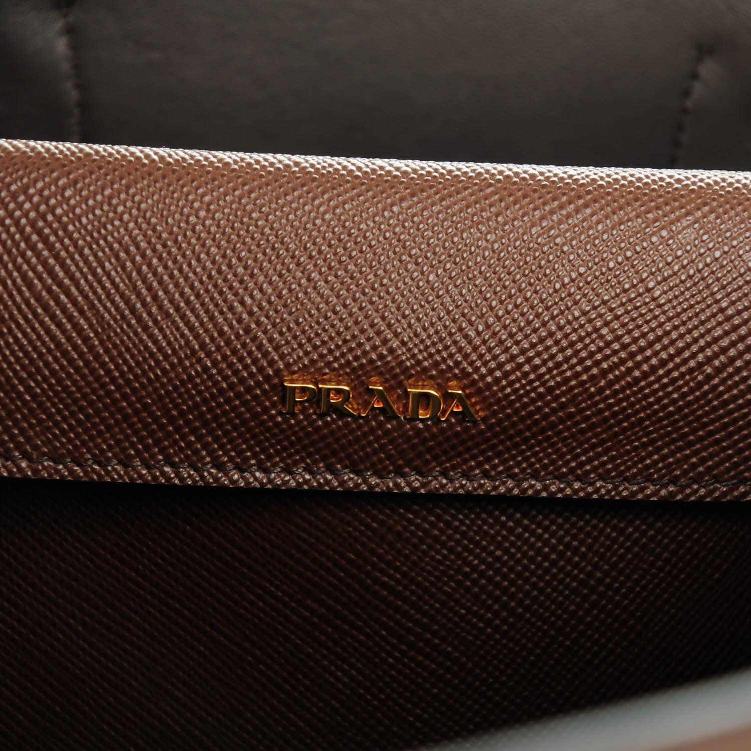 Prada Saffiano Cuir Large Double Bag Cacao 6 of 8