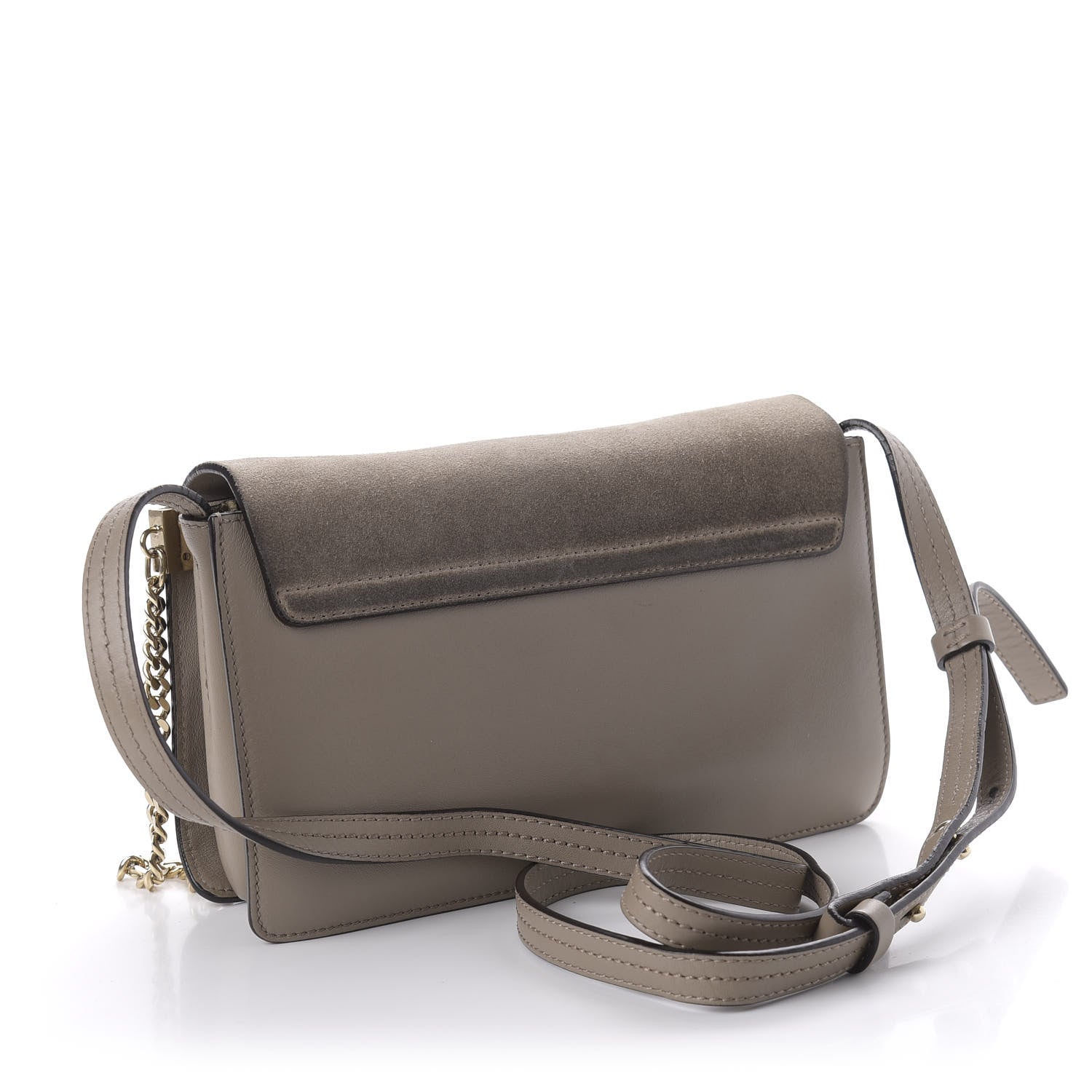 Chloe Suede Calfskin Small Faye Shoulder Bag Motty Grey 3 of 10