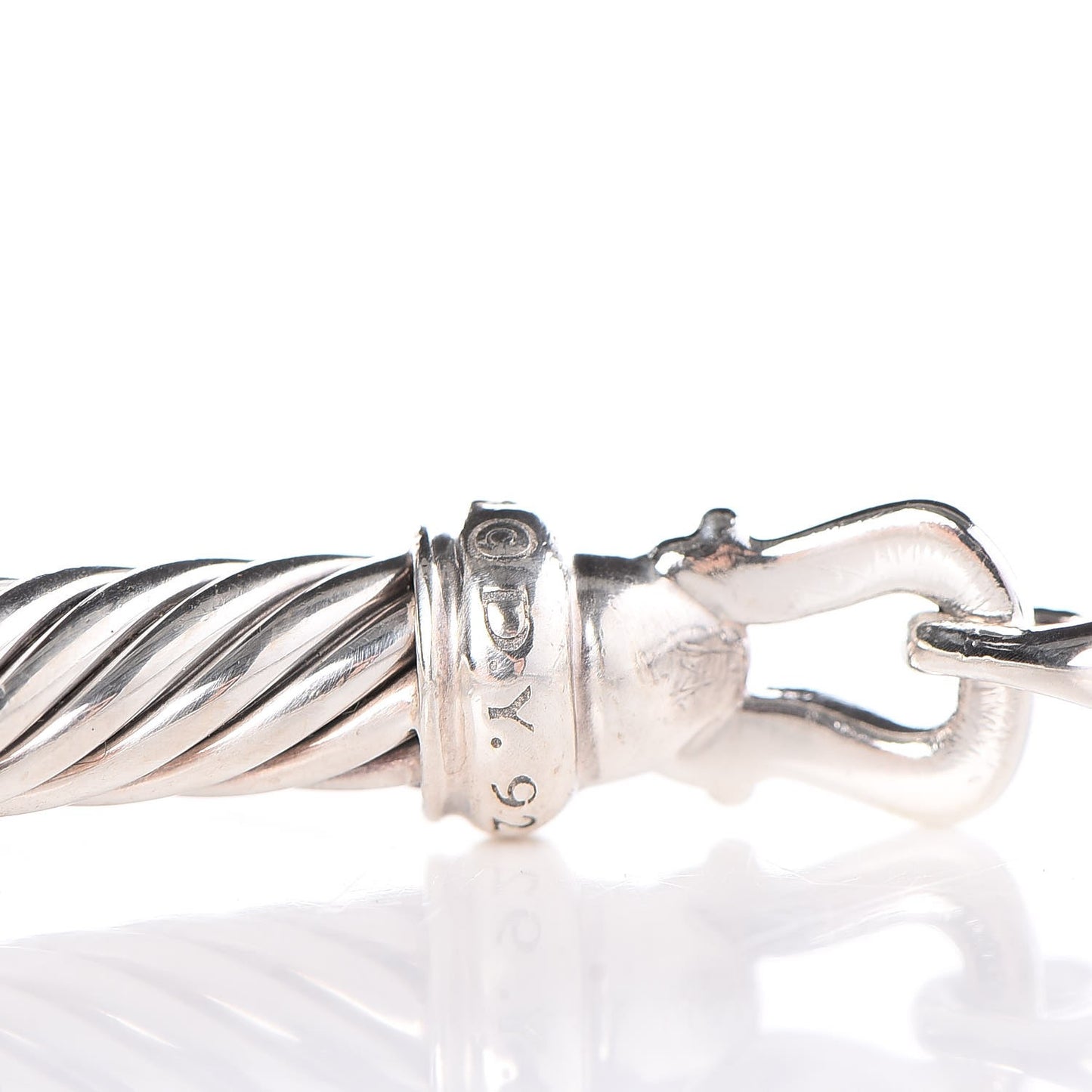 Sterling Silver Diamond 5mm Cable Buckle Bracelet