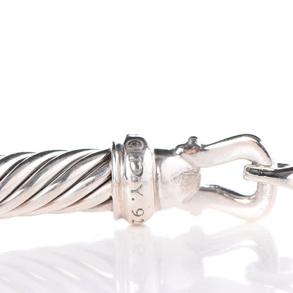 David Yurman Sterling Silver Diamond 5mm Cable Buckle Bracelet 4 of 6