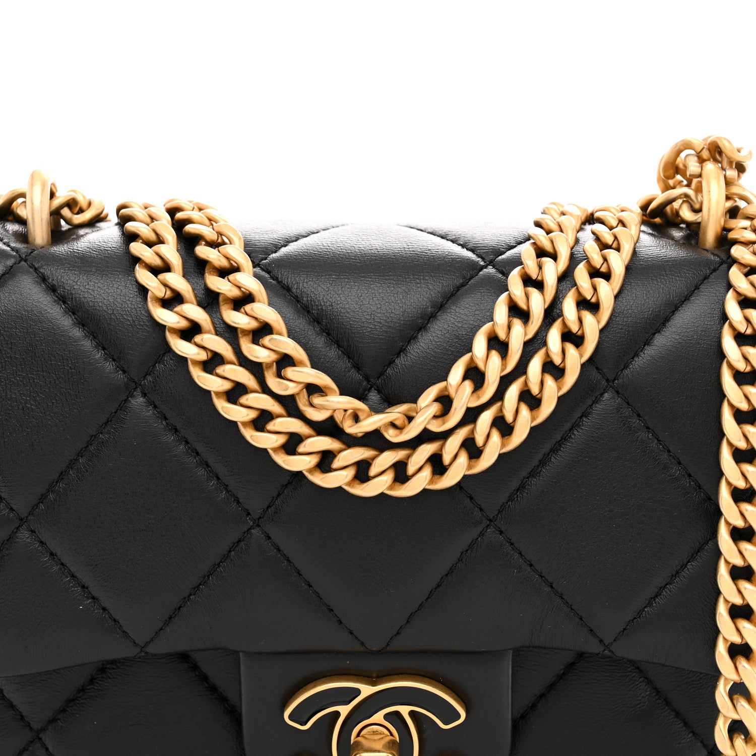 Chanel Lambskin Enamel Quilted Mini Pending CC Square Flap Black 8 of 10