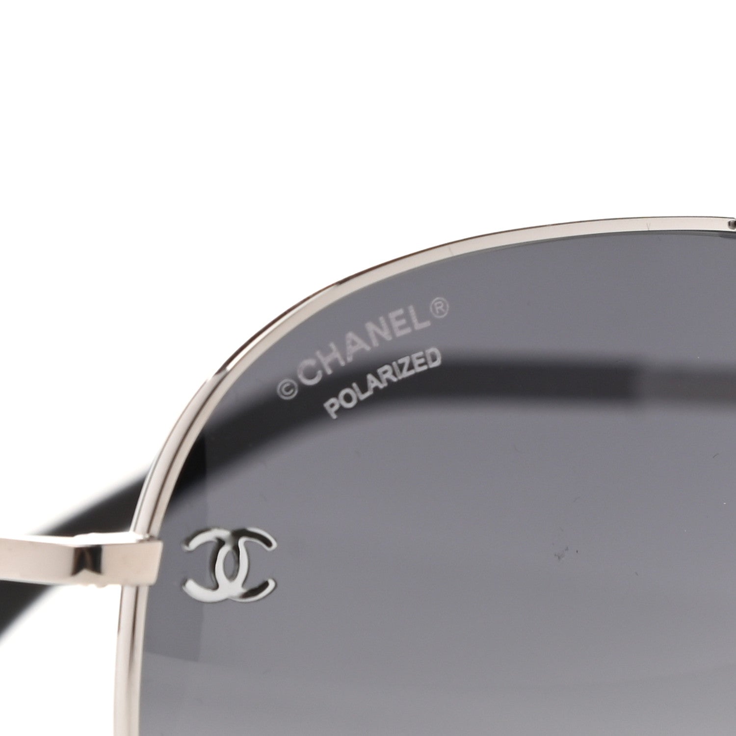 Chanel Aviator CC Sunglasses 4189-T-Q Silver 5 of 9