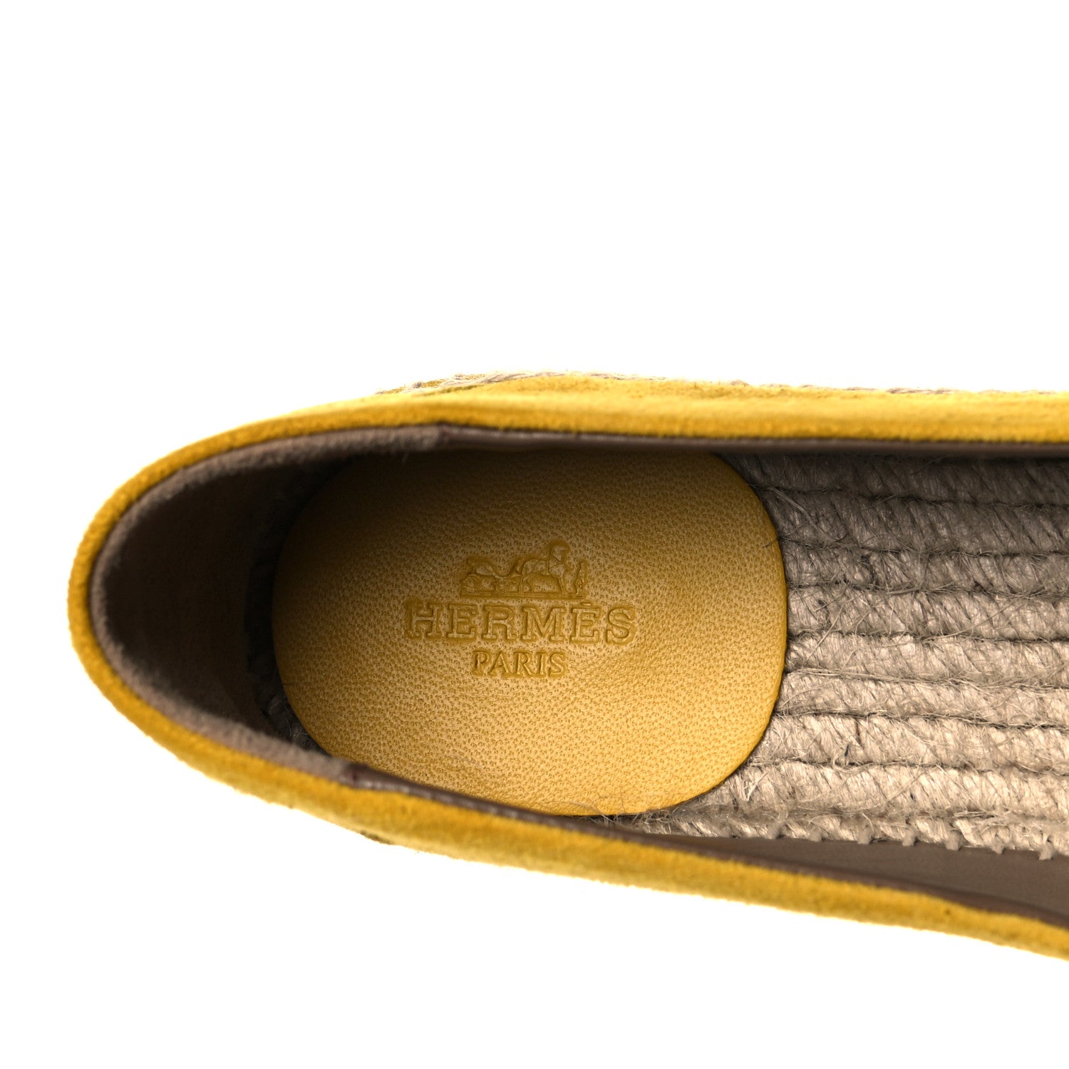 Hermes Suede Goatskin Womens Trip Espadrilles 38 Jaune Citron 5 of 9