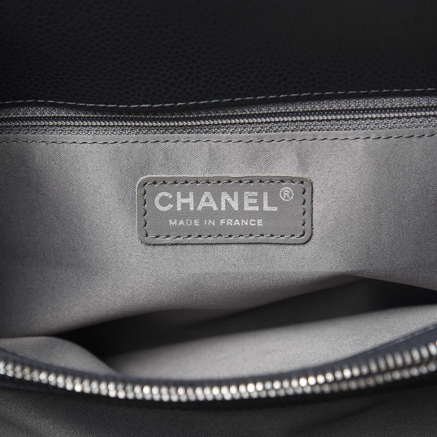 Caviar Quilted Grand Shopping Tote GST Dark Grey