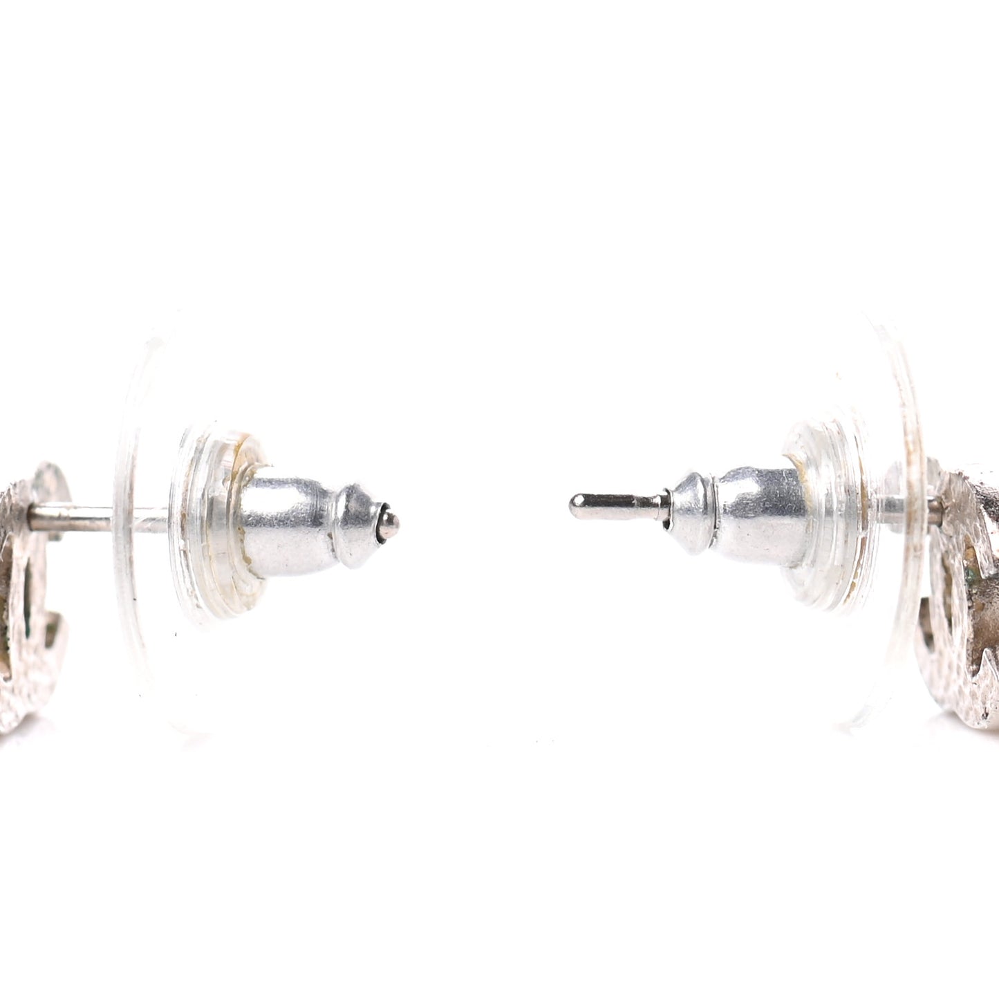 Crystal CC Earrings Silver