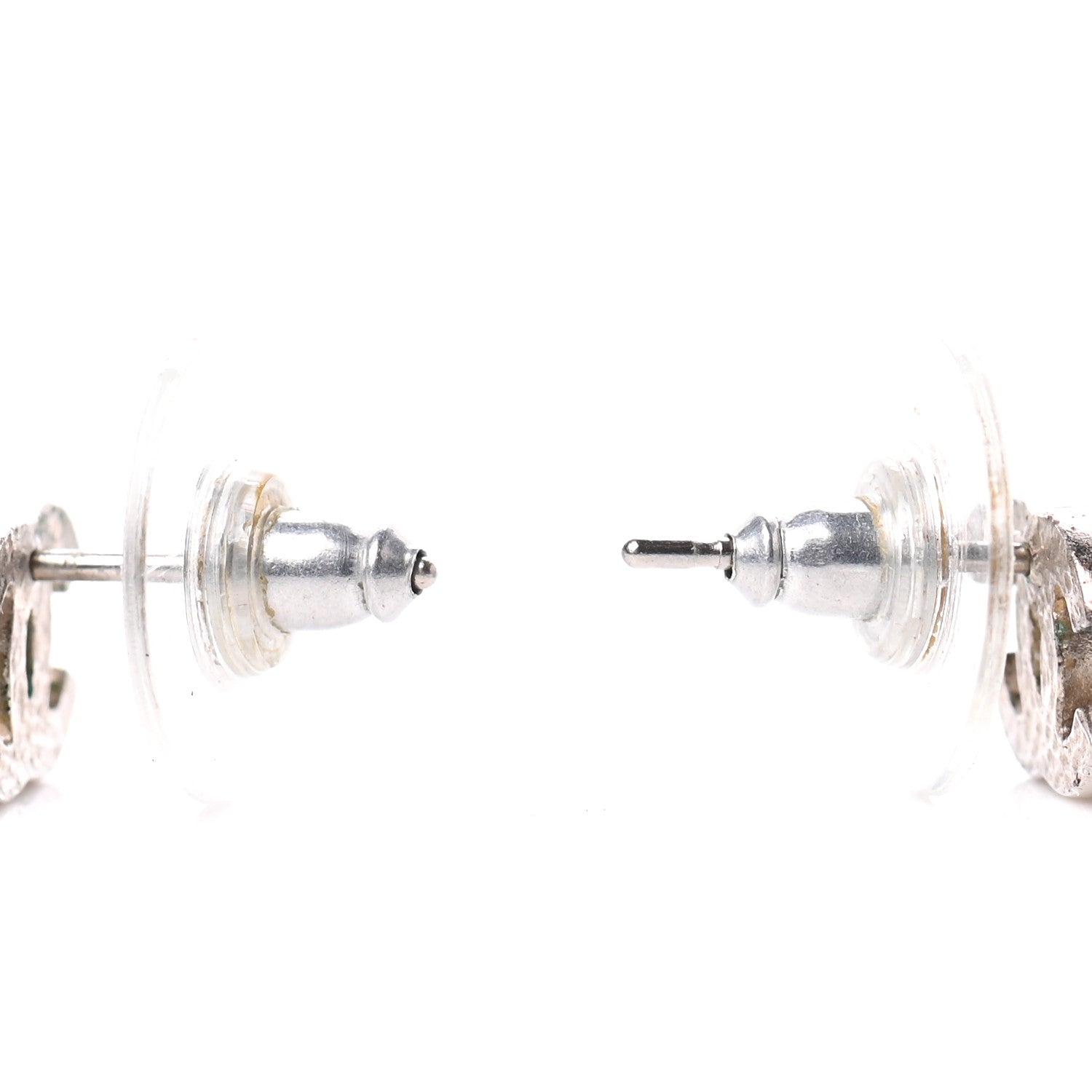 Chanel Crystal CC Earrings Silver 3 of 5