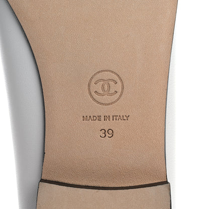 Chanel Lambskin Cap Toe CC Ballerina Flats 39 White Black 8 of 13