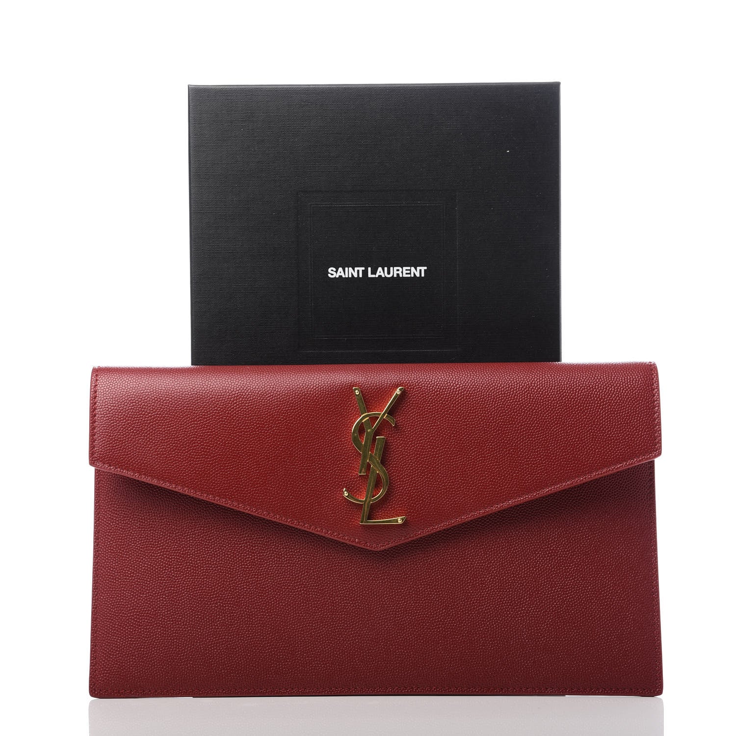 Saint Laurent Grain De Poudre Uptown Pouch Red 7 of 7