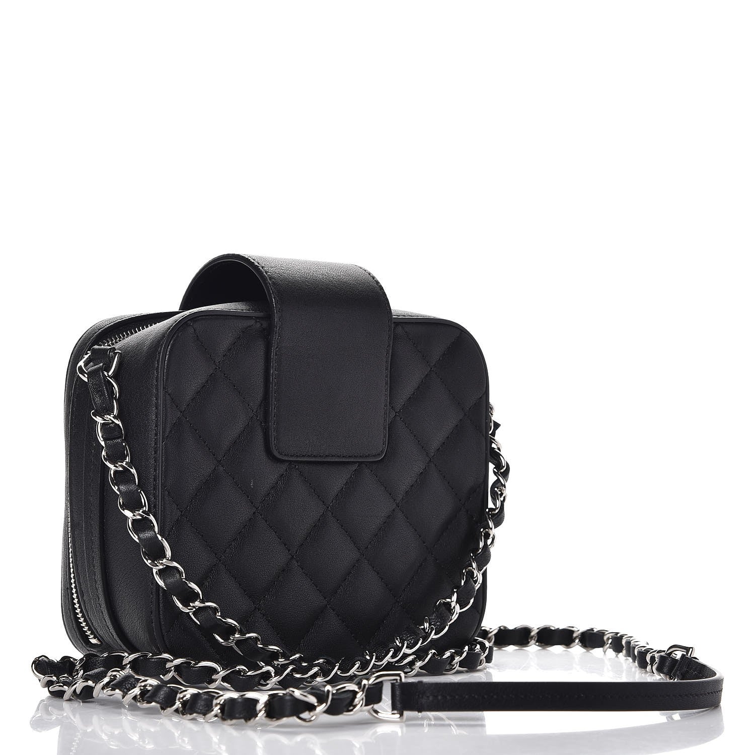 Chanel Lambskin Quilted Mini CC Box Camera Bag Black 3 of 7