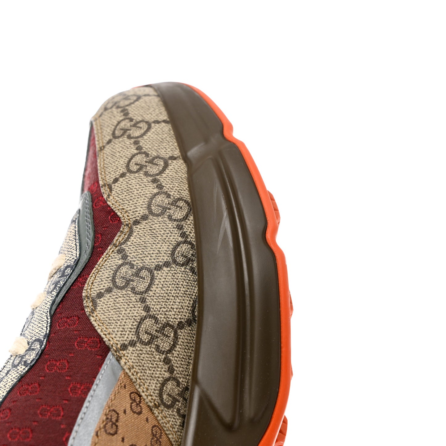 GG Supreme Monogram Mix Monogram Mens Rhyton Sneakers 12 Bordeaux Beige Ebony