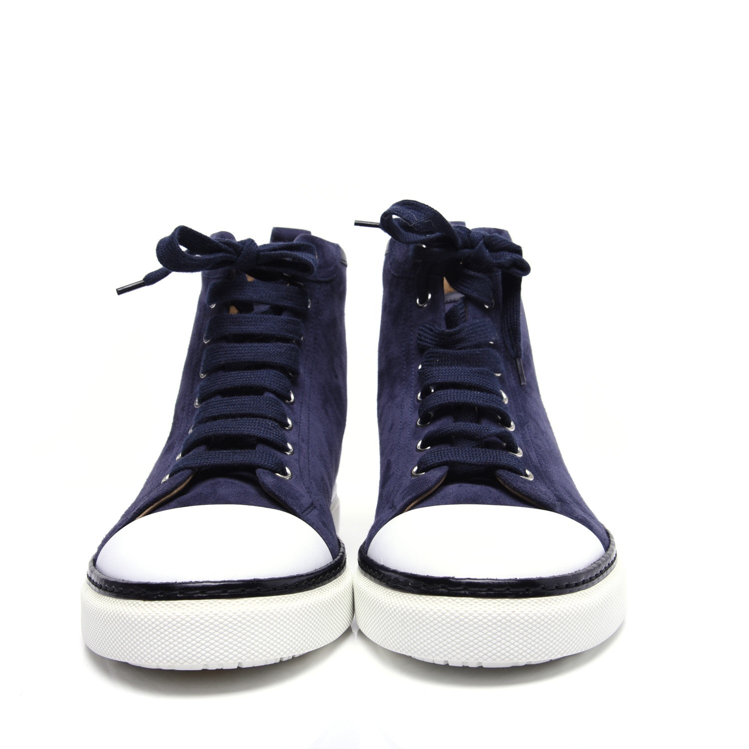 Hermes Suede Mens Jimmy High Top Sneakers 40.5 Navy Blue 2 of 13