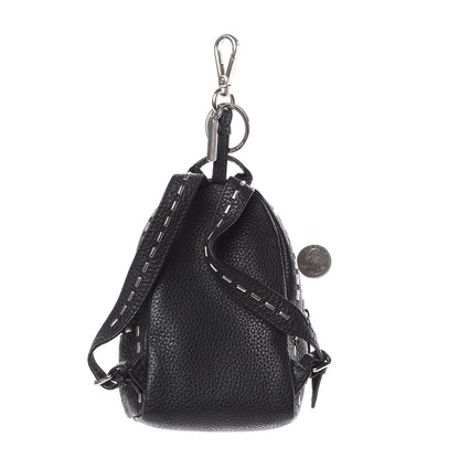 Fendi Cuoio Romano Metal Stitch Mini Backpack Charm Black 2 of 7