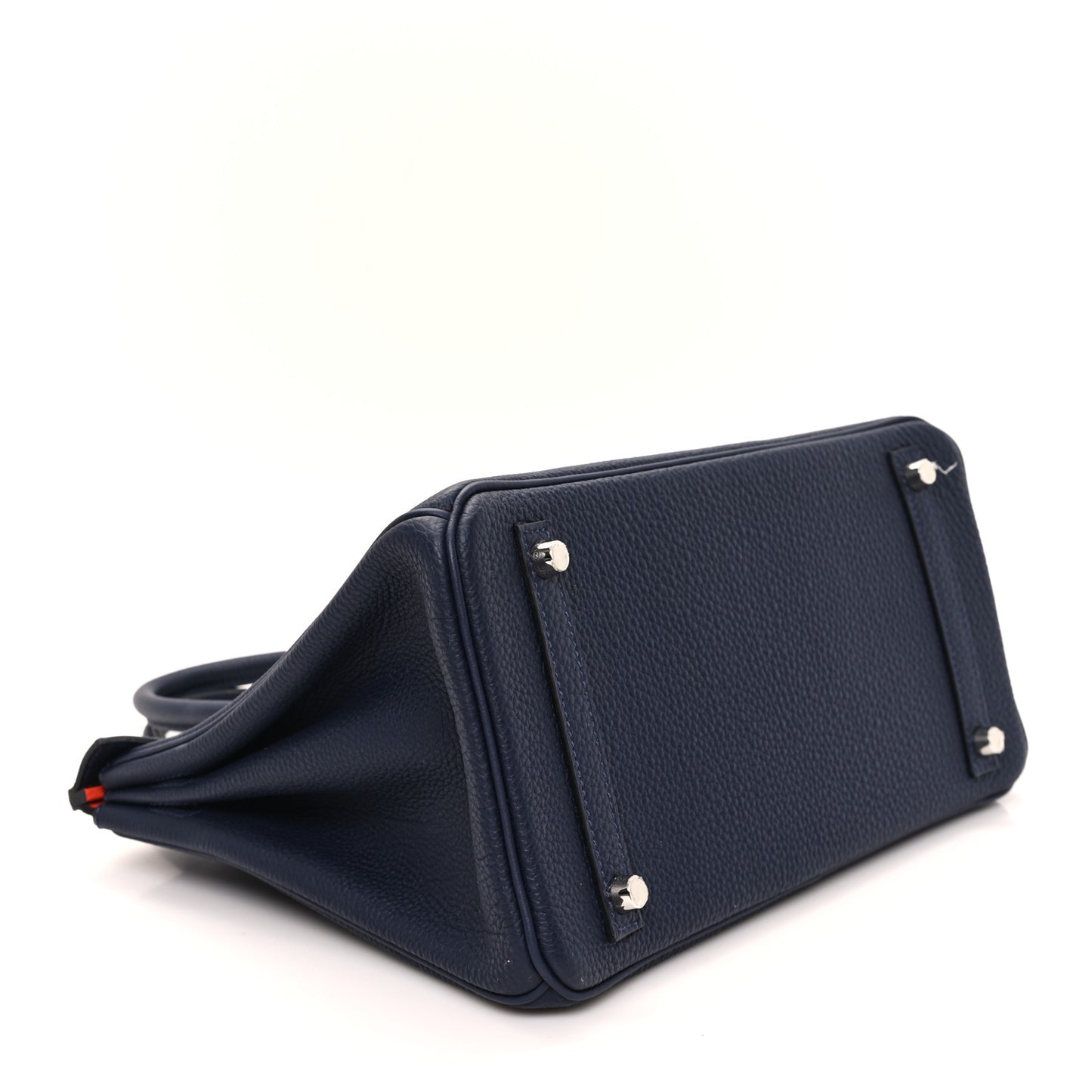 Togo Birkin Verso 30 Bleu Nuit Orange Poppy