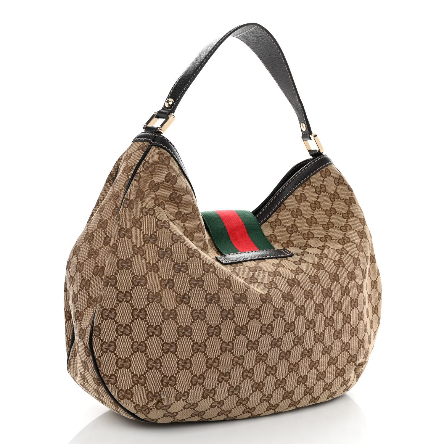 Gucci Monogram Large New Ladies Web Hobo Dark Brown 3 of 11
