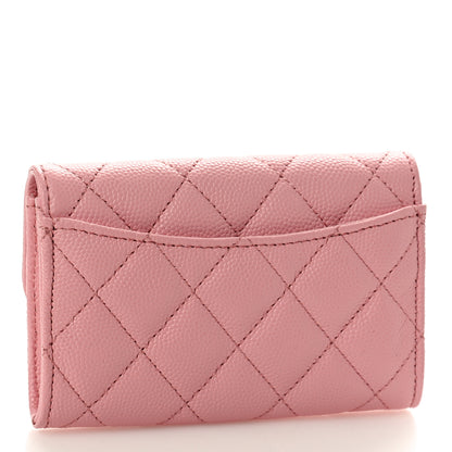 Chanel Caviar Quilted Flap Card Holder Wallet Light Pink 3 of 10