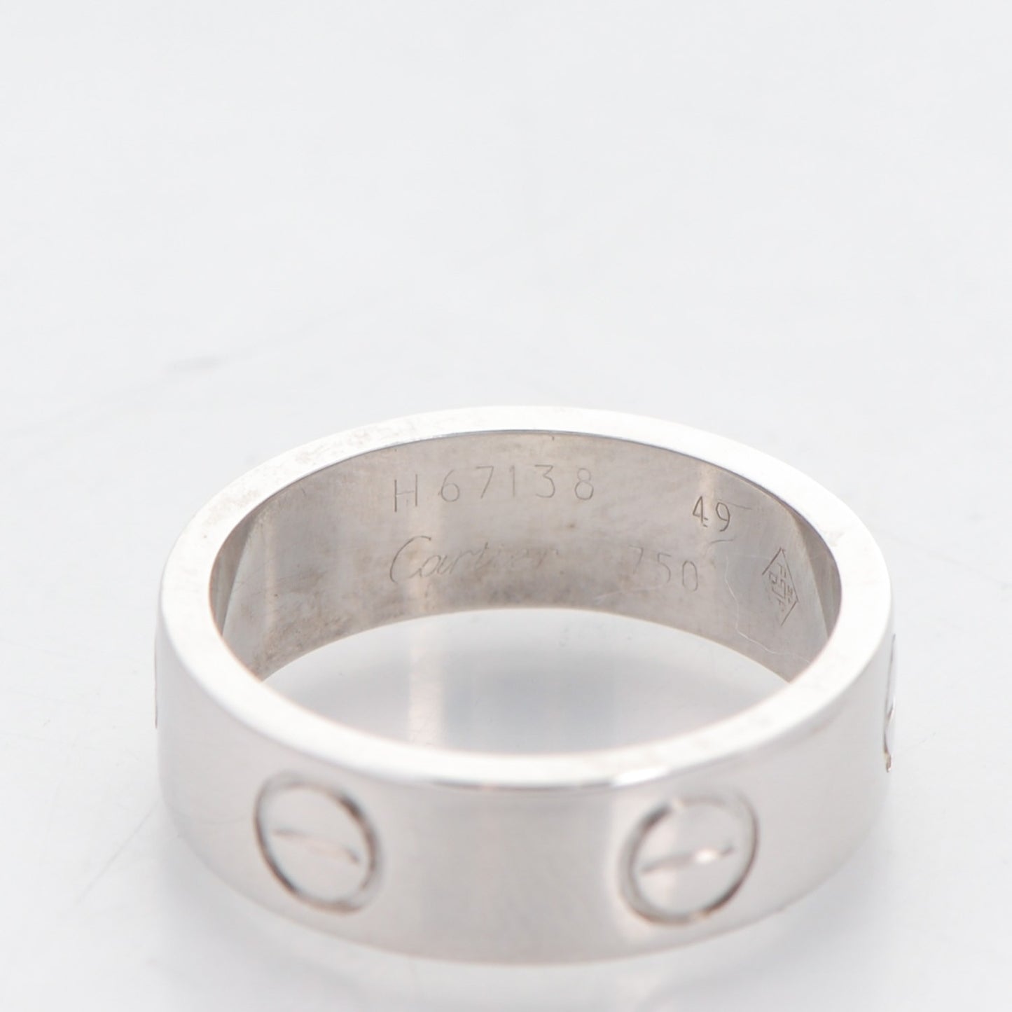 18K White Gold 5.5mm LOVE Ring 49 4.75