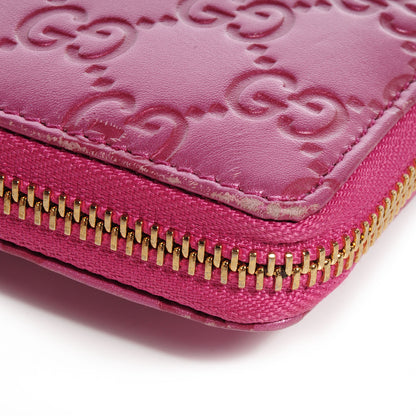Gucci Metallic Soft Guccissima Heart Zip Around Wallet Fresia Rose 15 of 18